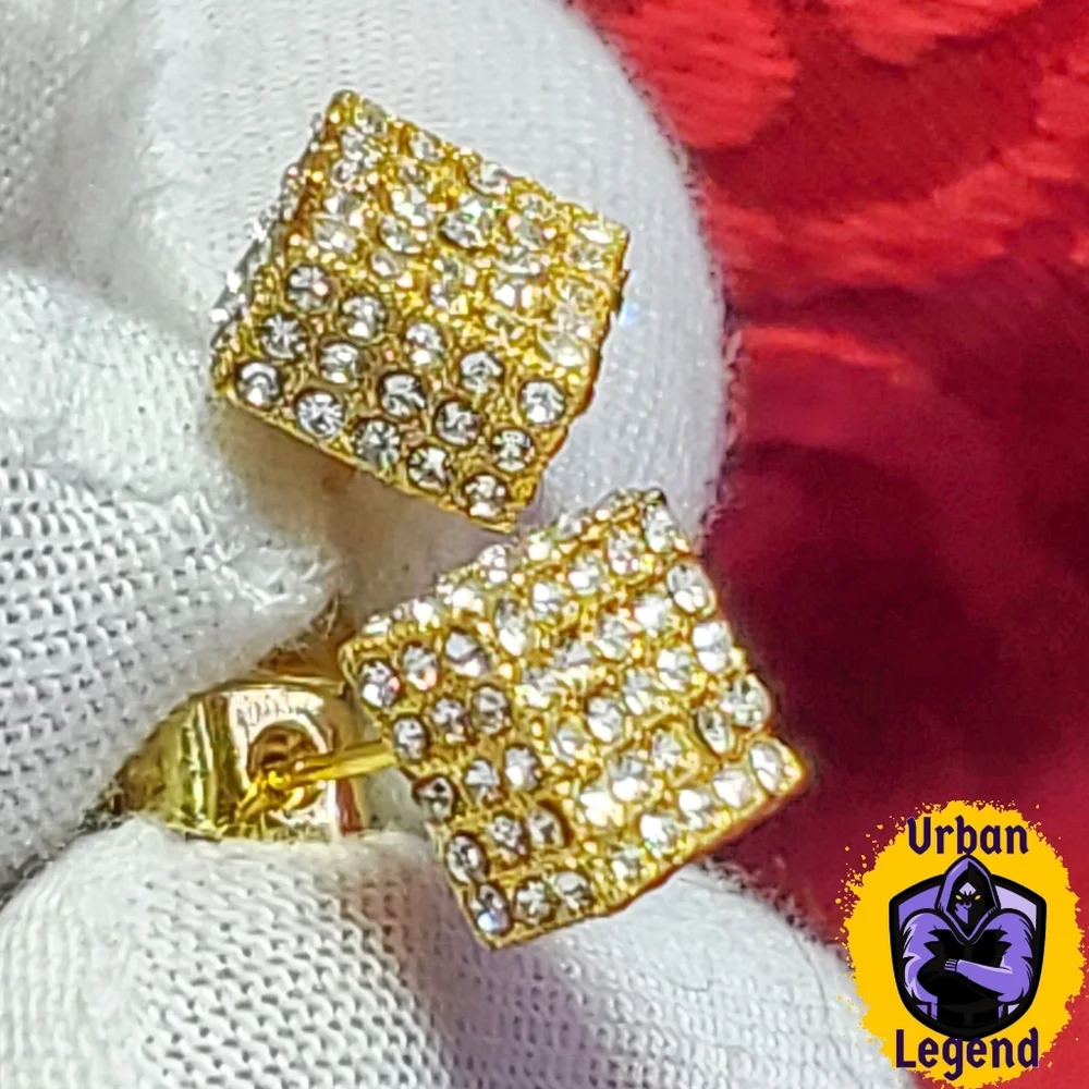 *NEW!* 14K Mens Micropave Earrings - Picture 2 of 8